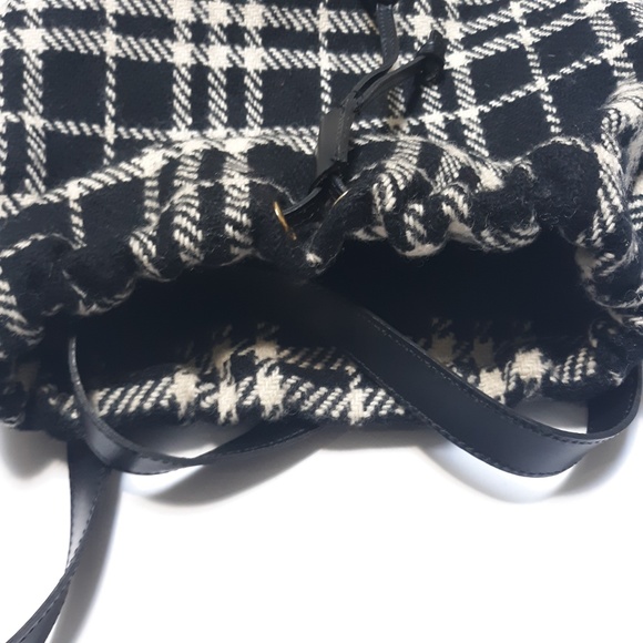 BURBERRY Black Ivory Nova Check Wool Backpack - Picture 6 of 8